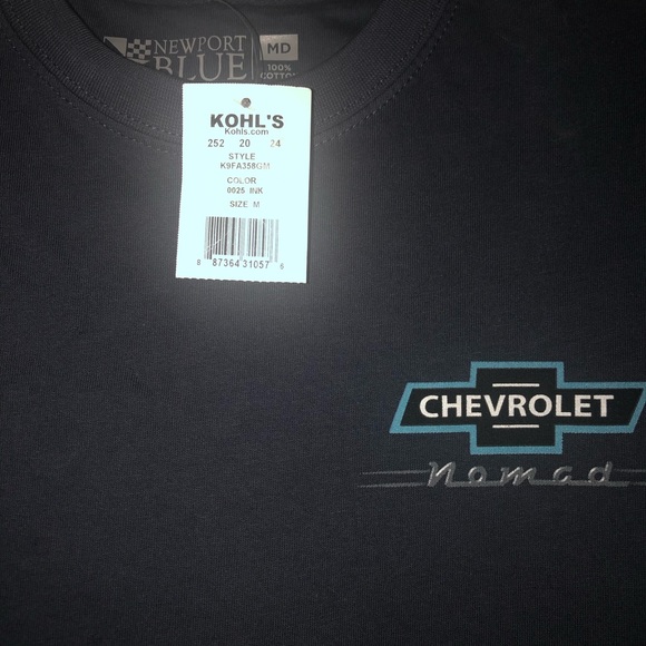 Newport blue Chevrolet nomad tri-five car graphic tee shirt size medium M NWT - Picture 13 of 14